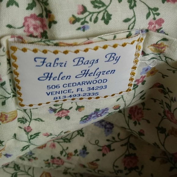 Homemade Cream Flowered Handbag Bag Purse - Picture 9 of 16